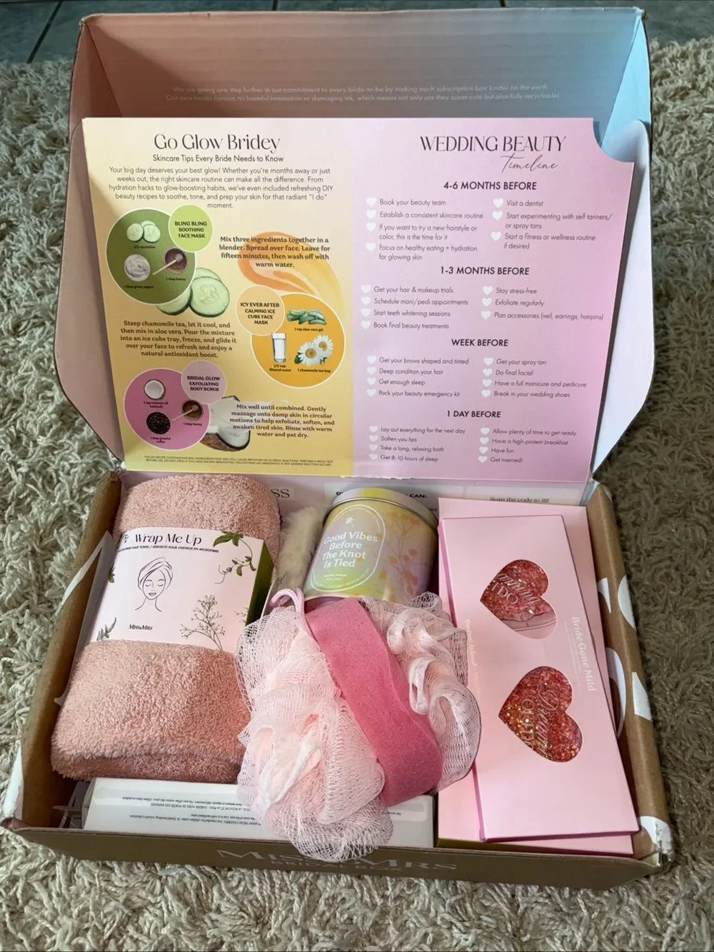 Miss to Mrs Go Glow Bridey box